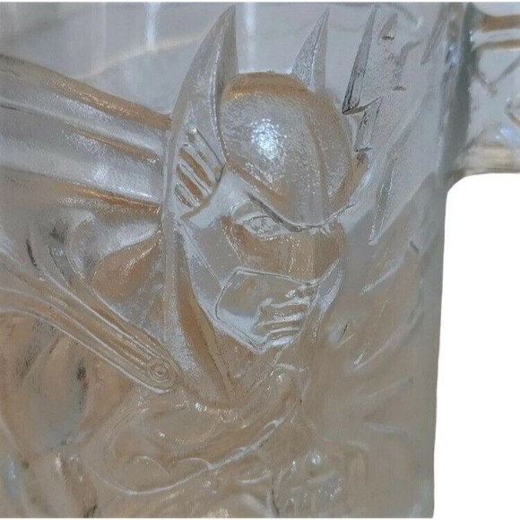 Vintage 1995 BATMAN McDonald's "Batman Forever" Clear Glass Mug Cup DC Comics - Picture 8 of 16
